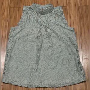 Shannon Ford New York Sleeveless Lace Mock Neck Top